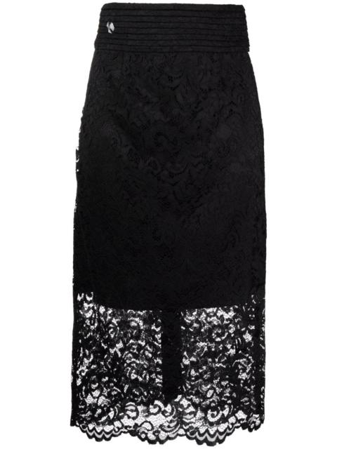 high-waisted lace skirt