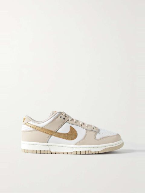 Dunk Low ESS metallic-trimmed leather sneakers