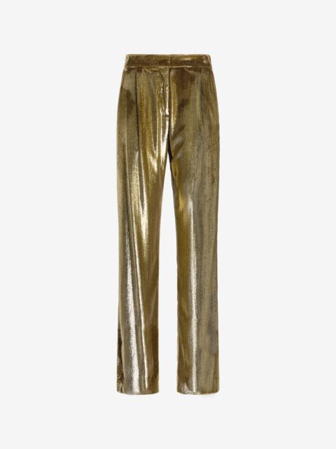 Gold Velvet Long Pants