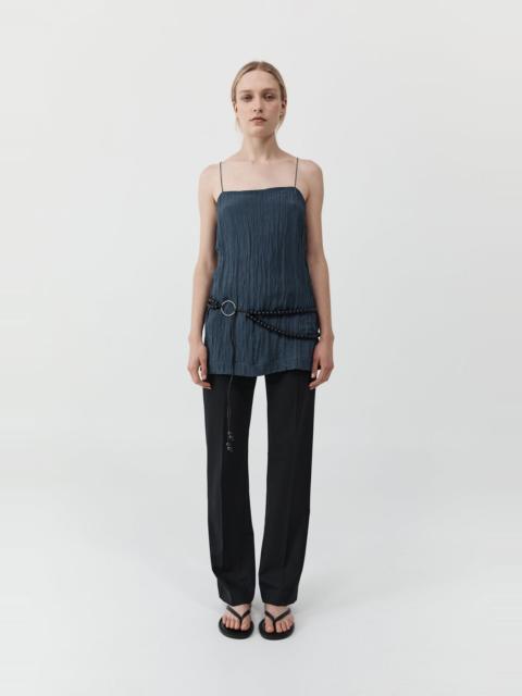 Crinkle Square Neck Mini Dress - Ink