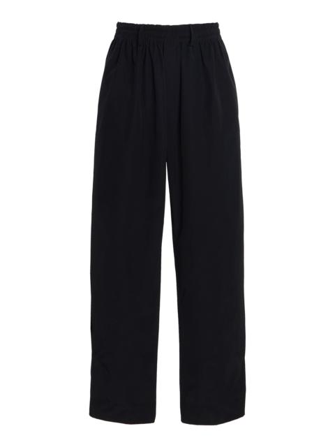 The Teagan Cotton-Blend Straight-Leg Pants black