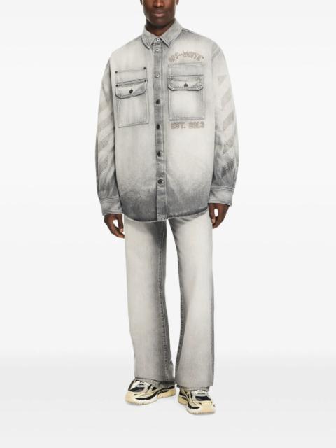 Off-white Diagonal Embroidery Slim-fit Jeans