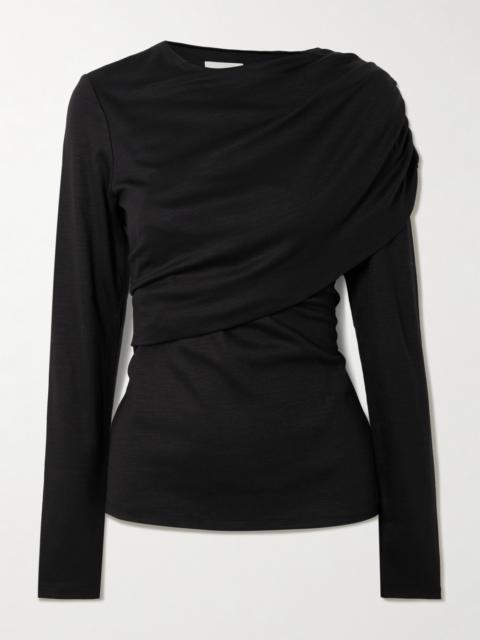 Asna Draped Wool-jersey Top