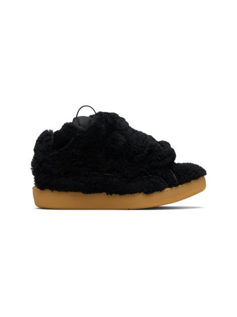 Black Curb Shearling Sneakers