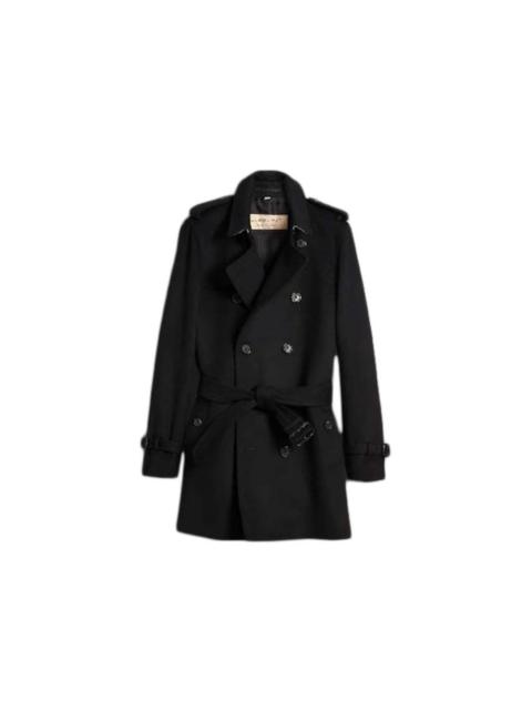 Burberry Wool Cashmere Trench Coat Black