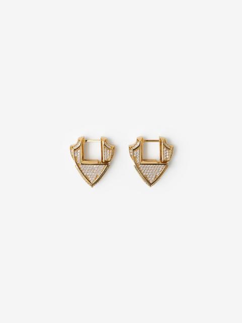 Small Shield Pavé Earrings