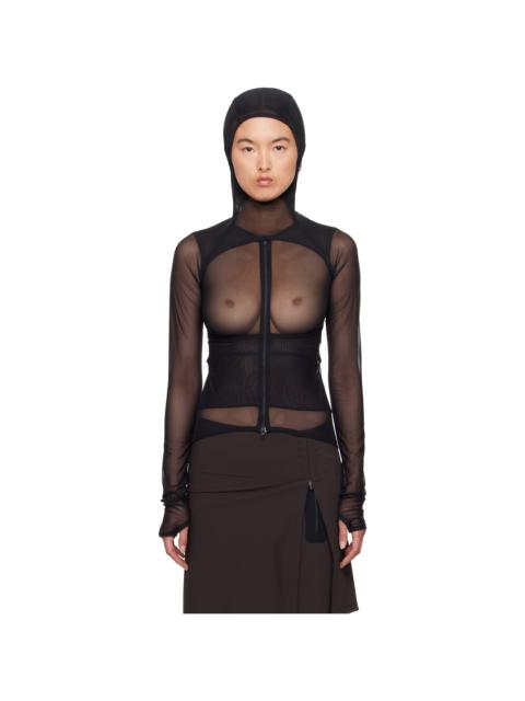 Black Mesh Bolero Hoodie