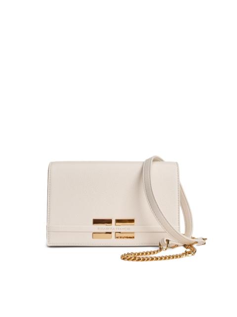 plaque-detail chain clutch bag