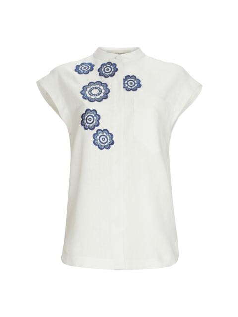 Adele Linen-Cotton Top multi