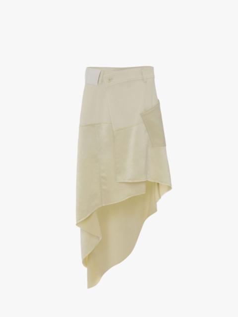 ASYMMETRIC PANELLED MIDI SKIRT