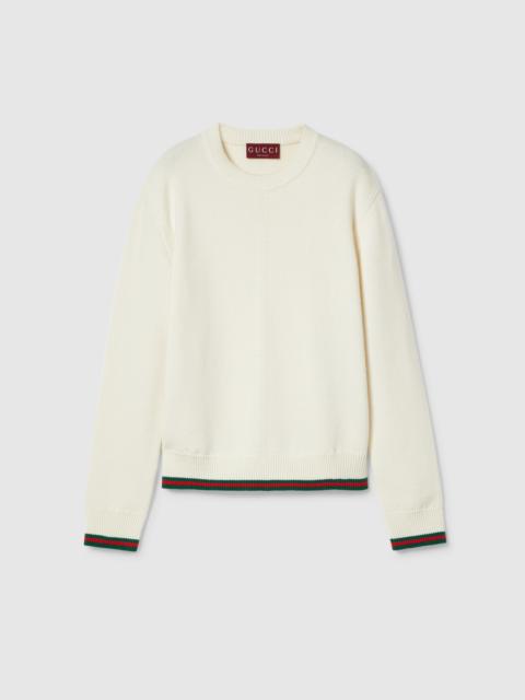 Wool and cashmere sweater with Web