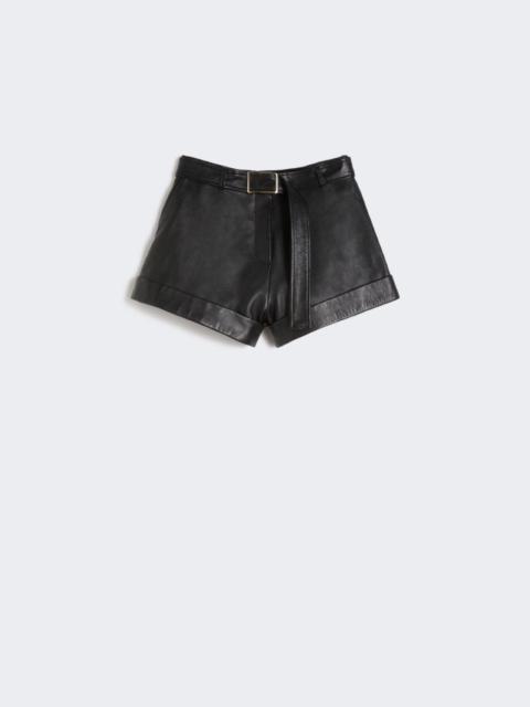 Leather Bermuda shorts - black