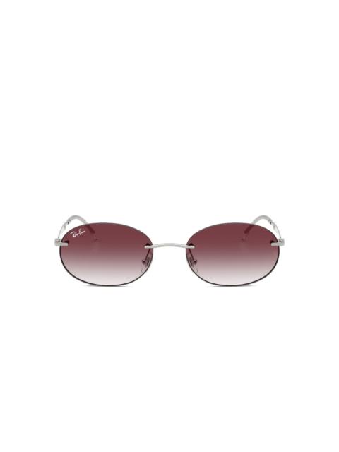 rimless oval-frame sunglasses