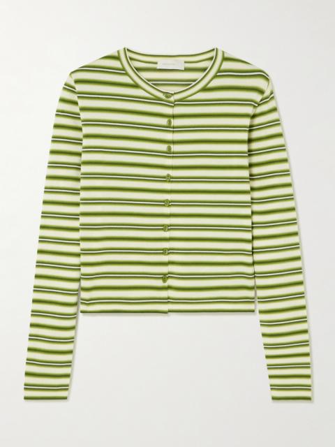 Cinta Striped Cotton-blend Cardigan