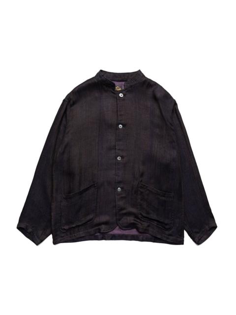 Stand Collar Jacket Rayon Double Face Gauze - Purple
