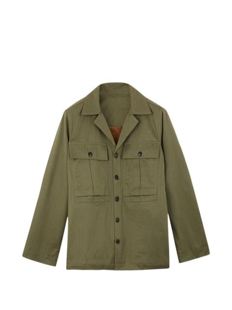 Solomonf patch-pockets padded overshirt