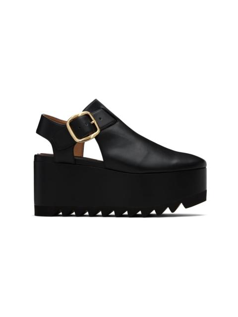 Black Elyse Closed-Toe T-Bar Platform Sandals