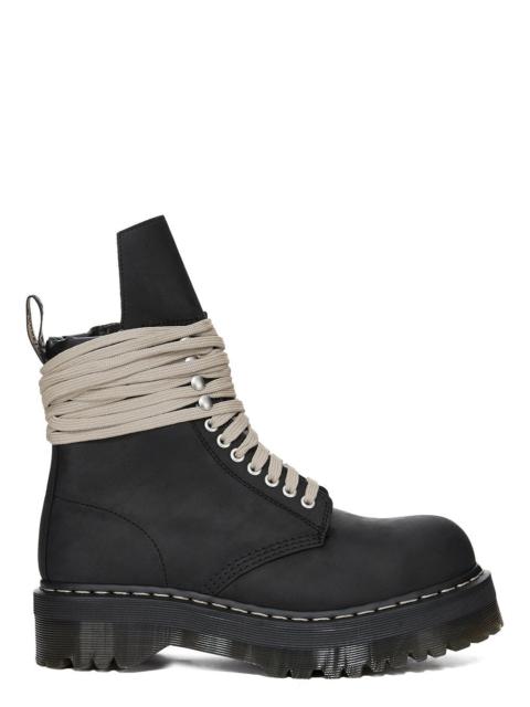 + Dr Martens Quad Sole Steel Toe Leather Lace-Up Boots Black