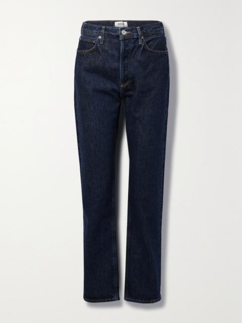+ NET SUSTAIN '90s Pinch Waist Long high-rise straight-leg organic jeans Dark denim