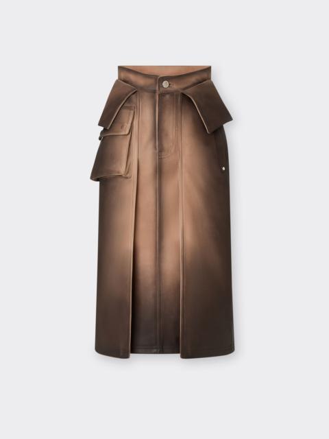 Airbrushed leather skirt
