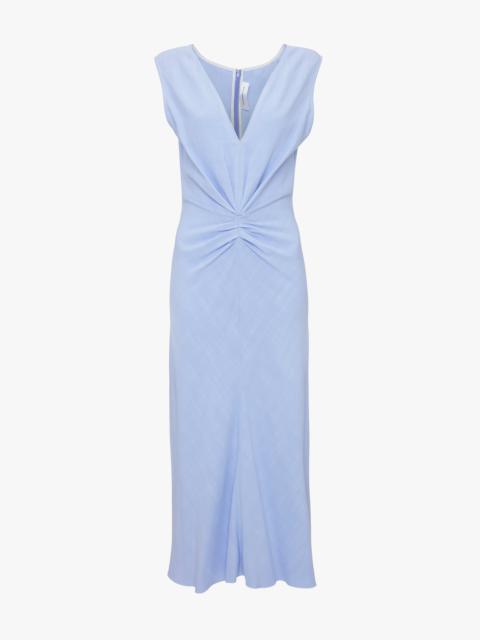 Exclusive Sleeveless Gathered Waist Midi Dress In Frost