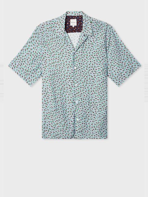 Light Blue 'Screen Dance' Print Short-Sleeve Shirt