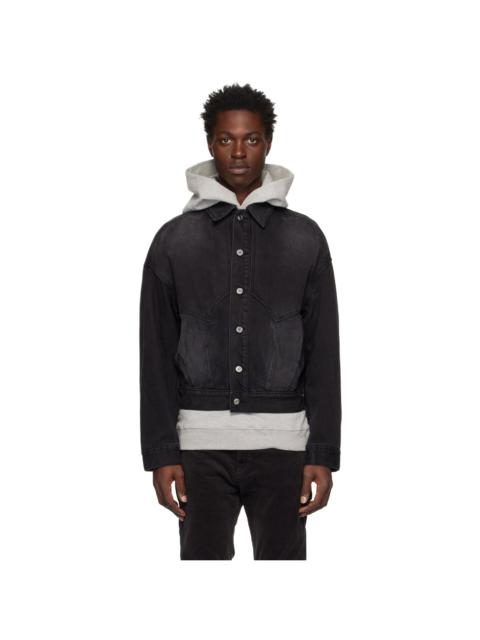 Black Relaxed-Fit Denim Jacket