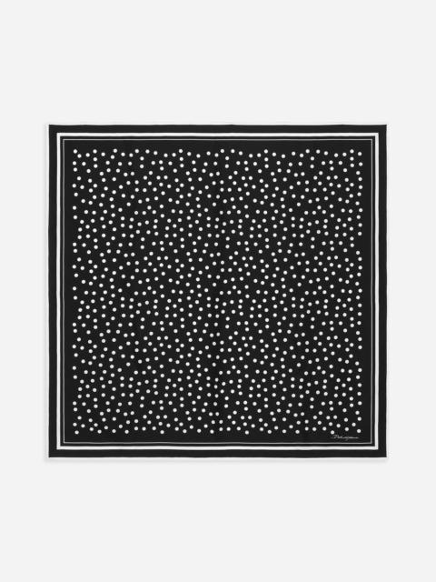 Polka-dot twill scarf (90x90)