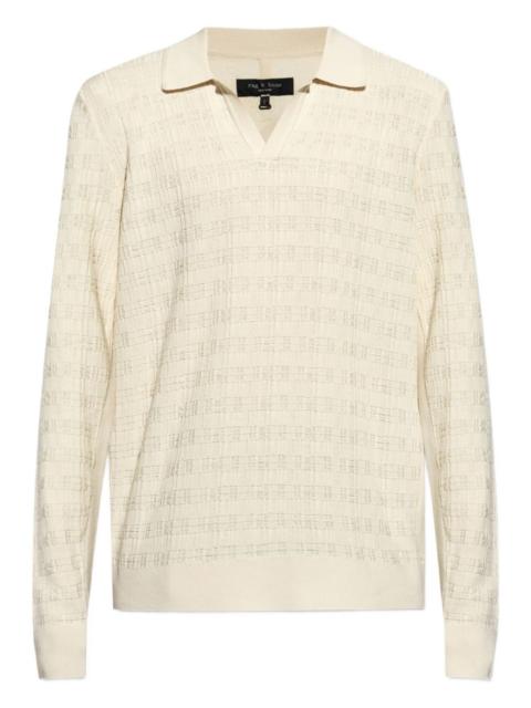 textured polo-neck T-shirt