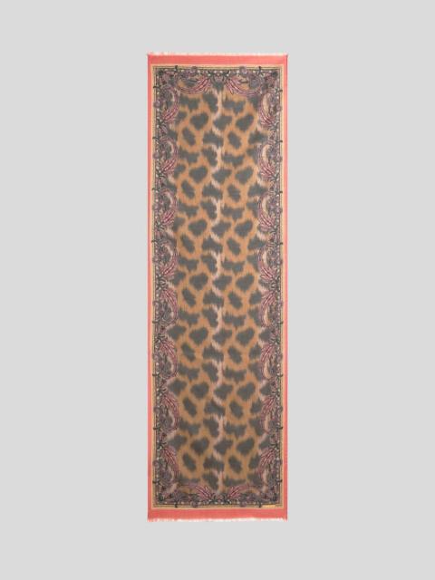 WOOL-BLEND SCARF WITH ANIMAL MOTIF