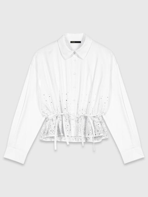 Cotton shirt with rhinestones