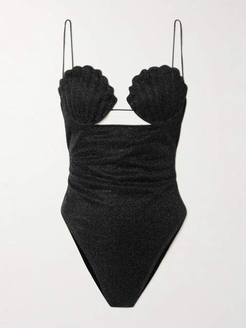 Lumière Shell Cutout Lurex Swimsuit