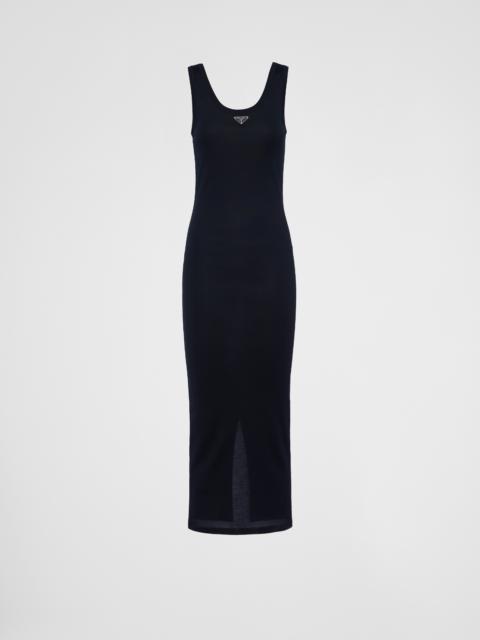 Ribbed knit cotton dress