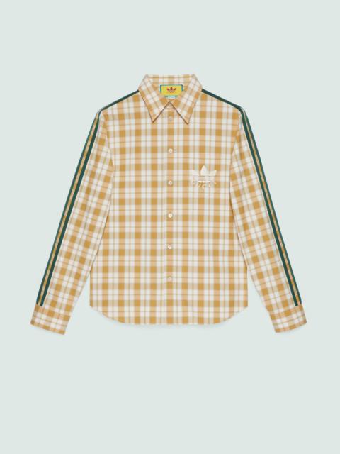 adidas x Gucci check cotton shirt