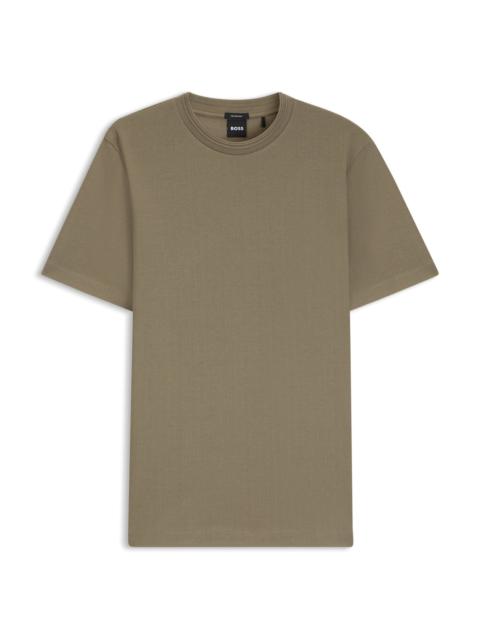 SLIM-FIT SHIRT IN WASHED COTTON WITH HERRINGBONE STRUCTURE