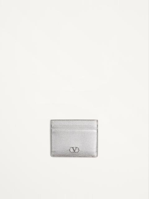 VLOGO SIGNATURE CARDHOLDER IN LAMINATED GRAINY CALFSKIN