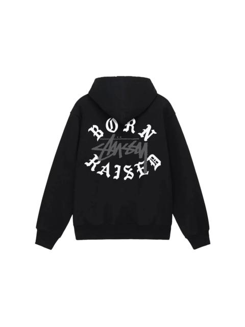 Stussy Born X Raised Logo Zip Hoodie Black