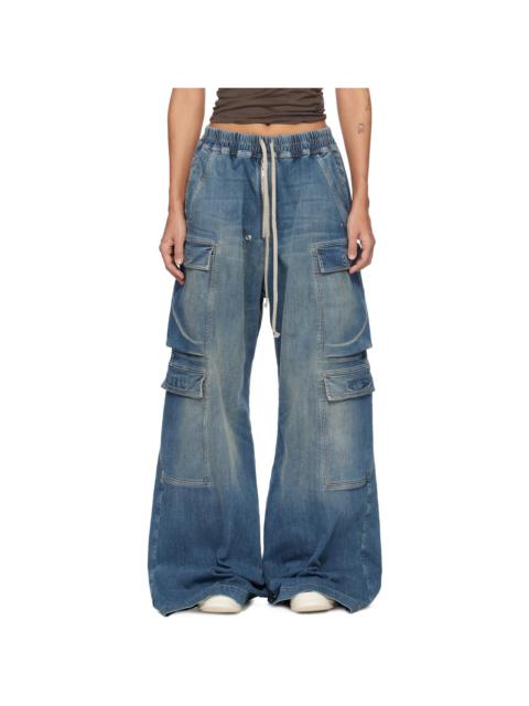 Blue Temple Double Cargo Jumbo Belas Jeans