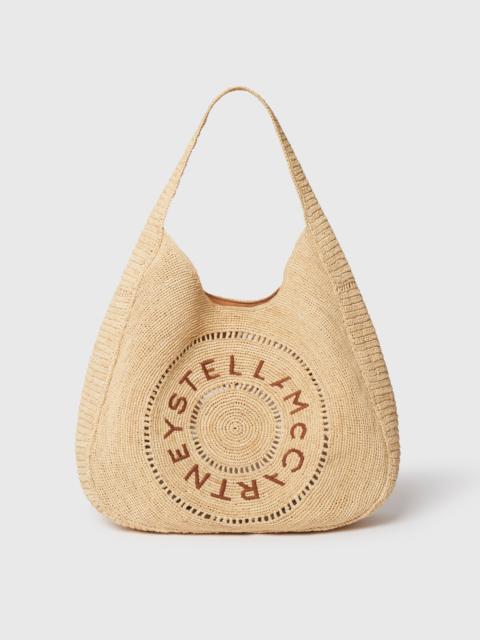 Logo Raffia Slouchy Large Tote Bag