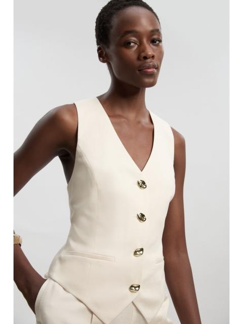 Tailored Linen Corset Back Detail Waistcoat