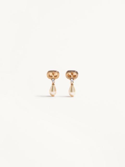 OVALETTE EARRINGS IN METAL, PEARLS AND SWAROVSKI® CRYSTALS