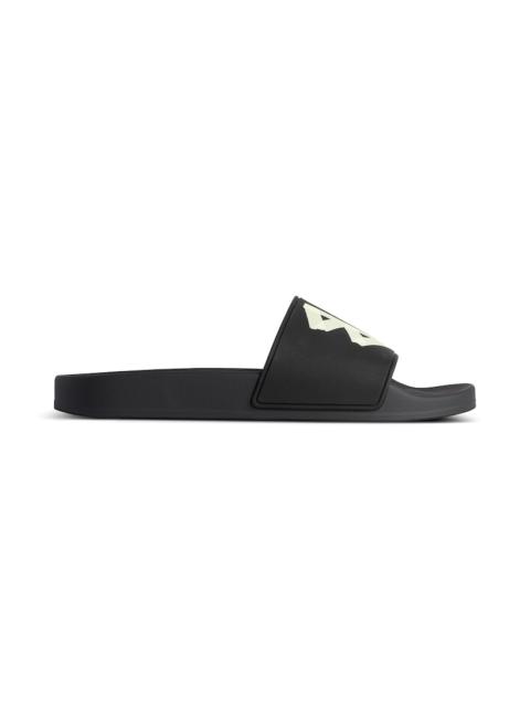 Women's Pool Slide Sandal  in Black/yellow