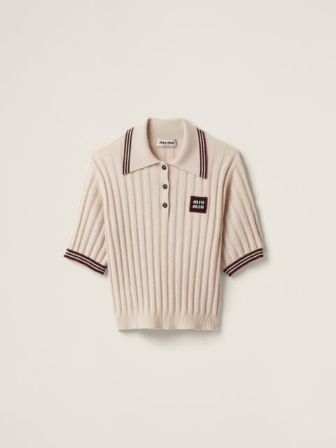 Cashmere knit polo shirt