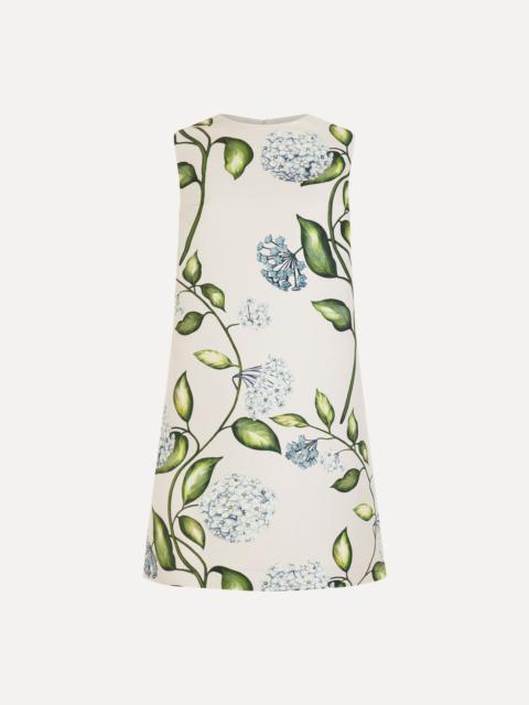 PORCELAIN FLOWER FAILLE SHIFT DRESS