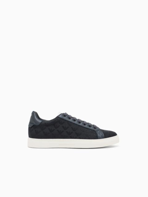 NYLON SNEAKERS WITH JACQUARD ALL-OVER EAGLE