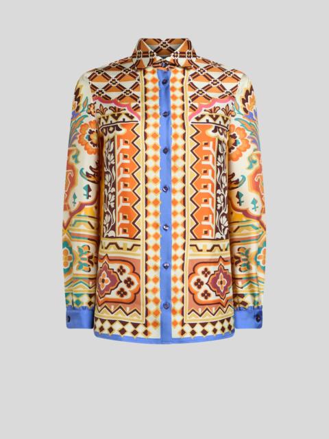 SILK SHIRT WITH PLACED PRINT