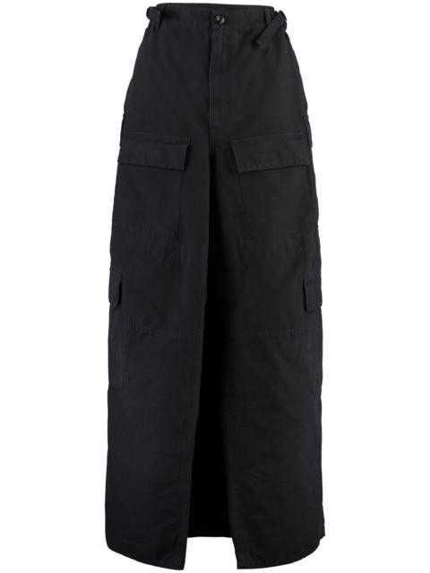 Women's Apron Cargo Pants Skirt in Black