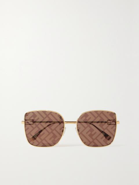 Square-frame Gold-tone Sunglasses
