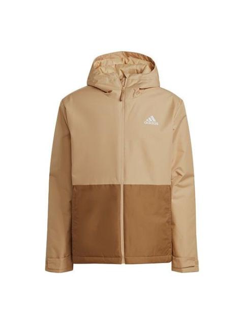 adidas Bsc St In H J Splicing hooded logo Sports Jacket Yellow GN3242