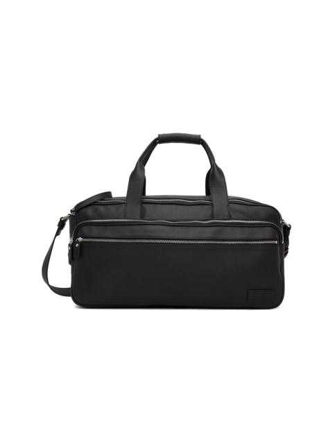 Black Leather Travel Duffle Bag